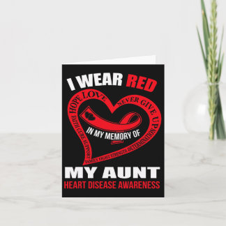 In My Memory Of My Aunt Heart Disease Awareness  Card