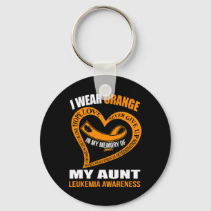 In My Memory Of My Aunt Leukaemia Awareness Keychain