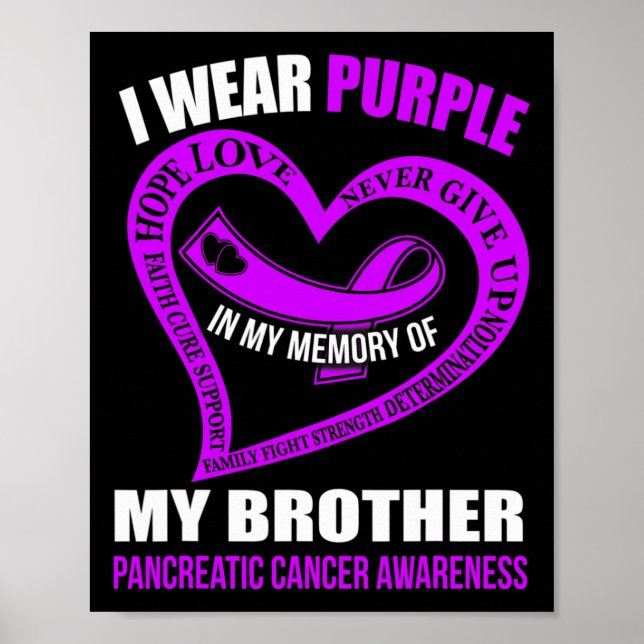 In my memory of my brother PANCREATIC CANCER AWARE Poster (Front)