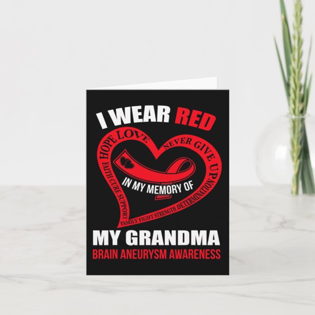 In my memory of my grandma BRAIN ANEURYSM AWARENES Card (Front)