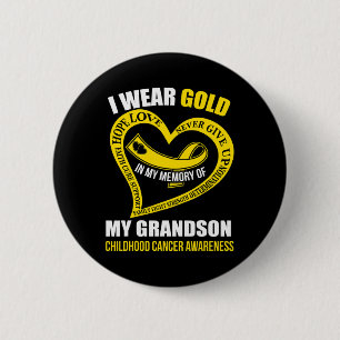 In My Memory Of My Grandson Childhood Cancer Aware 2 Inch Round Button