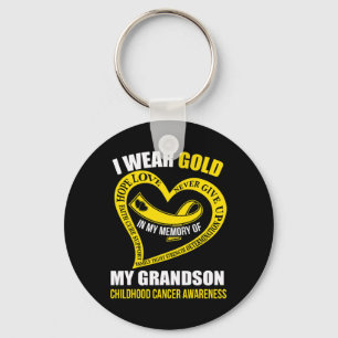 In My Memory Of My Grandson Childhood Cancer Aware Keychain