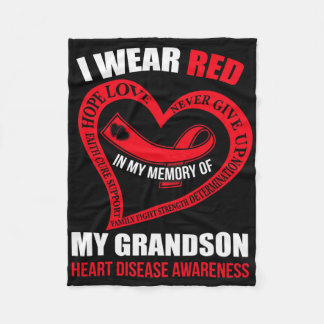 In My Memory Of My Grandson Heart Disease Awarenes Fleece Blanket