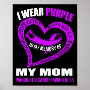In My Memory Of My Mom Pancreatic Cancer Awareness Poster