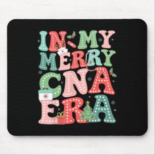 In My Merry Cna Era Groovy Nurse Christmas Holiday Mouse Pad