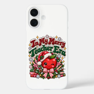 In My Merry Teacher Era Christmas Apple Custom iPhone 16 Case