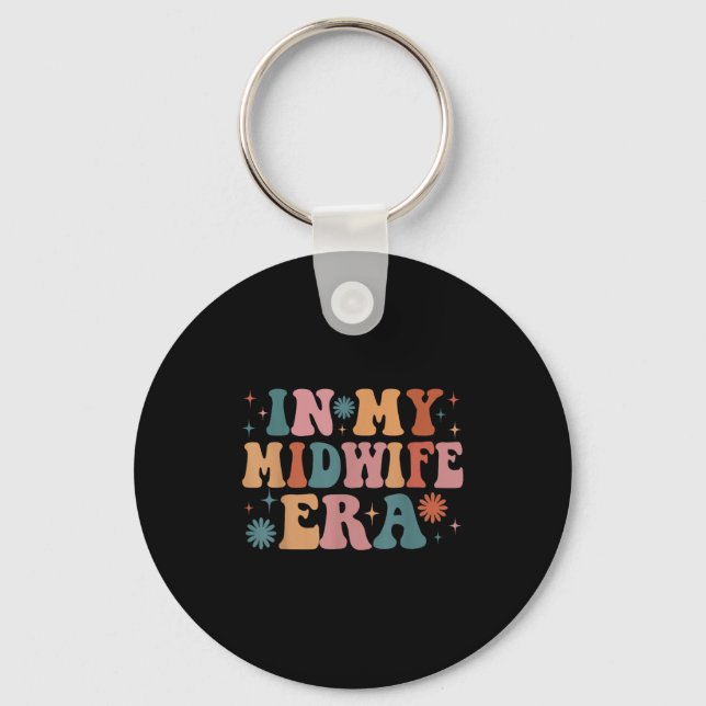 In My Midwife Era Funny Women Christmas  Keychain (Front)