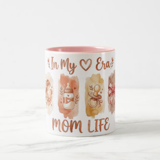 In My Mom Life Watercolor Motherhood Art Two-Tone Coffee Mug