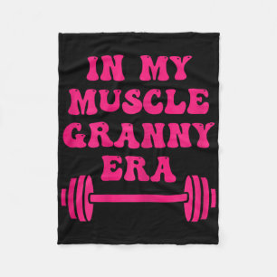 In My Muscle Granny Era Funny Grandma Bodybuilding Fleece Blanket