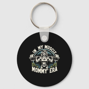 In My Muscle Mommy Era Retro Weightlifting Muscle Keychain