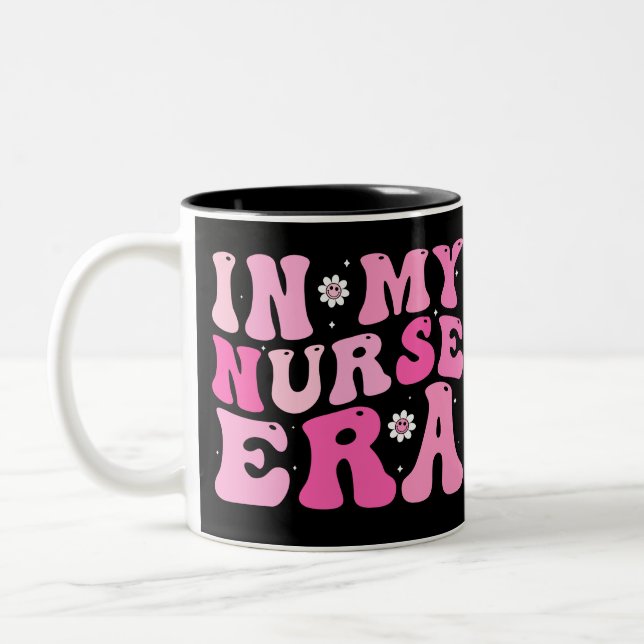 In My Nurse Era, Funny Nurse Gift Two-Tone Coffee Mug (Left)