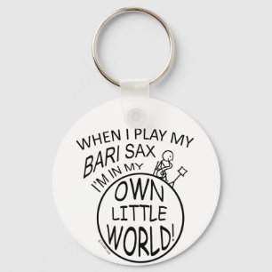 In My Own Little World Bari Sax Keychain