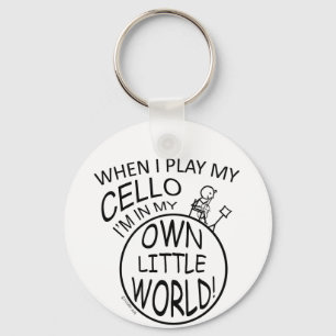 In My Own Little World Cello Keychain
