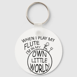 In My Own Little World Flute Keychain