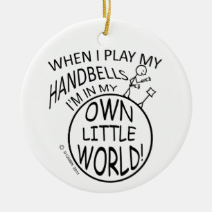 In My Own Little World Handbells Ceramic Ornament