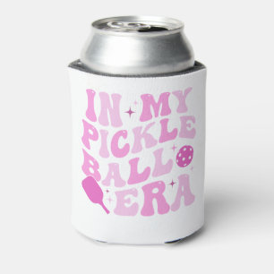In My Pickleball Era   Pink Groovy Lettering Can Cooler