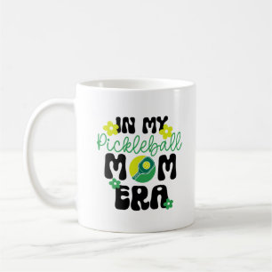In My Pickleball Mom Era Retro Groovy Floral Coffee Mug