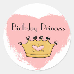 In My Pink Heart Princess Happy Birthday Sticker
