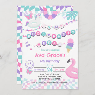 In my Pool Party Era Birthday Party Invitation