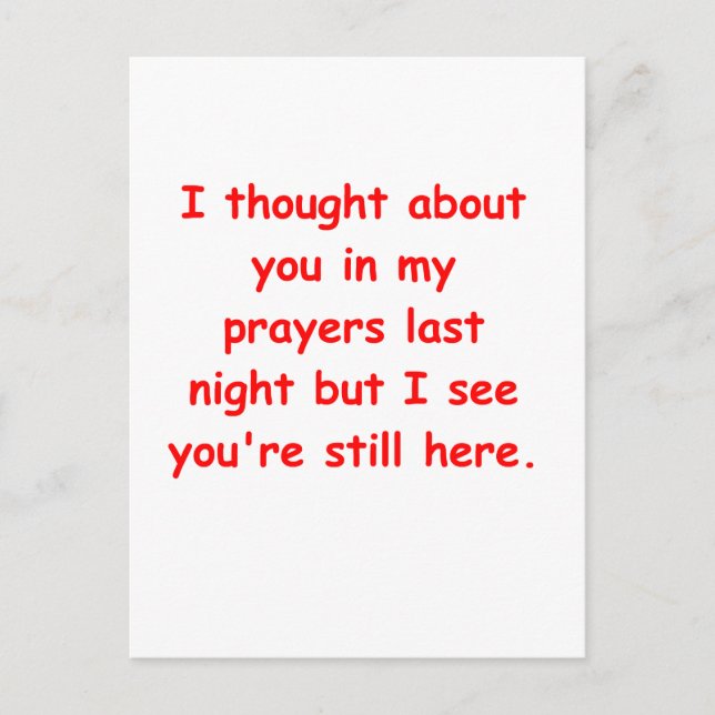 in my prayers postcard (Front)
