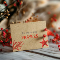 In My Prayers Sand and Coral Encouragement Card