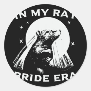 In My Rat Bride Era Distressed Retro Vintage Feral Classic Round Sticker