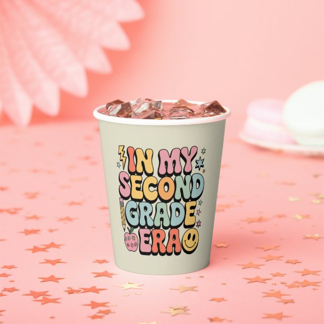 In My Second Grade Era 2nd Grade Teacher Back  Paper Cups (Insitu)