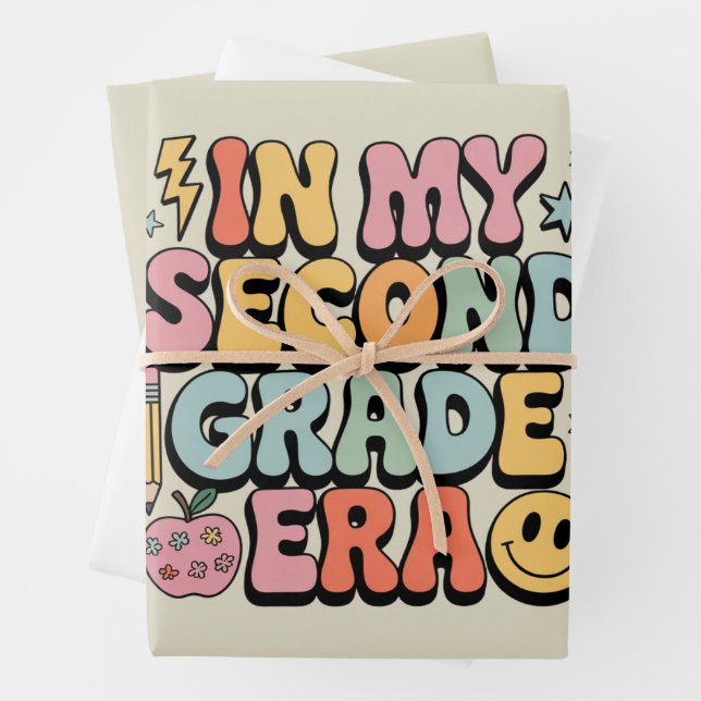 In My Second Grade Era 2nd Grade Teacher Back  Wrapping Paper Sheet (In situ)