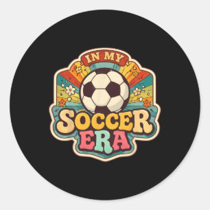 In My Soccer Era Retro Groovy Vintage Player Coach Classic Round Sticker