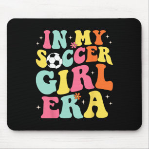 In My Soccer Girl Era Retro Groovy Soccer Girl Mouse Pad