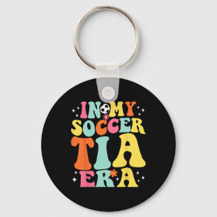 In My Soccer Tia Era Retro Game Day Groovy Keychain