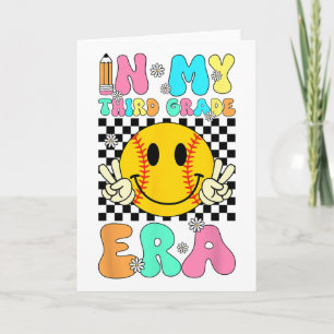 In My Softll Third Grade Era Retro Smile Face Firs Card