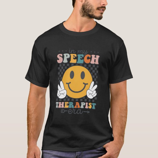 In My Speech Therapist Era Retro Slp Therapists Te T-Shirt (Front)
