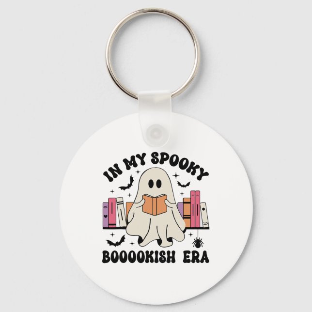 In My Spooky Bookish Era Ghost Books Halloween Rea Keychain (Front)