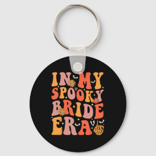 In My Spooky Bride Era Groovy Halloween Wedding Ba Keychain