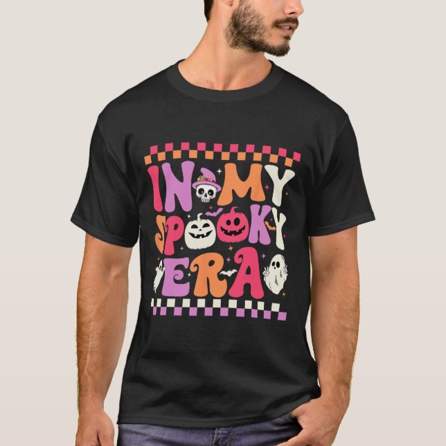 In My Spooky Era Halloween Ghost Groovy Hippie Hal T-Shirt (Front)