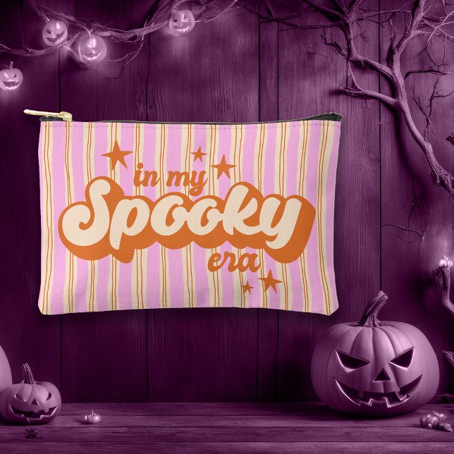 In My Spooky Era Orange and Purple Striped  Accessory Pouch (Creator Uploaded)