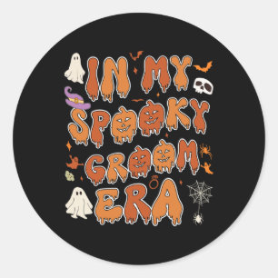 In My Spooky Groom Era Halloween Wedding Bychelore Classic Round Sticker