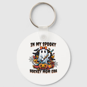 In My Spooky Hockey Mom Era Halloween Coquette Gho Keychain