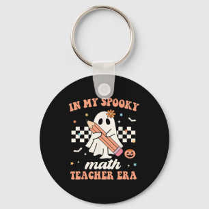 In My Spooky Math Teacher Era Groovy Retro Hallowe Keychain
