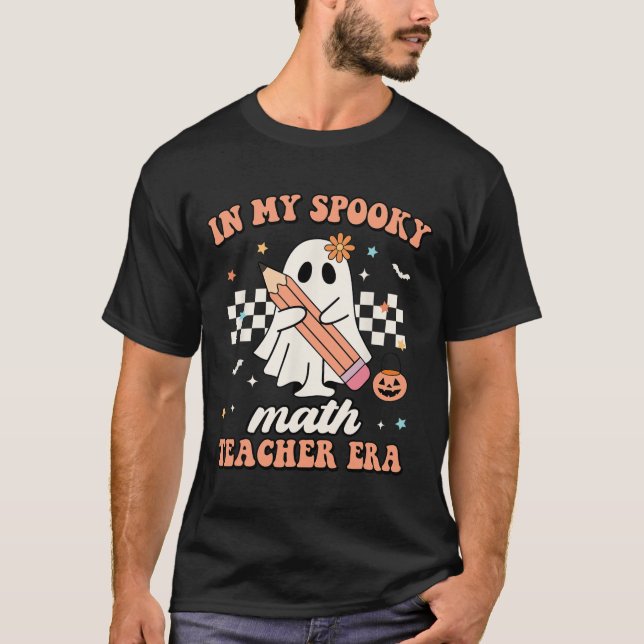 In My Spooky Math Teacher Era Groovy Retro Hallowe T-Shirt (Front)