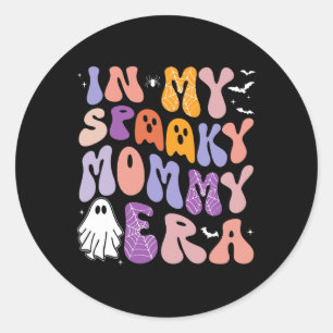 In My Spooky Mommy Era Groovy Spooky Halloween Cos Classic Round Sticker