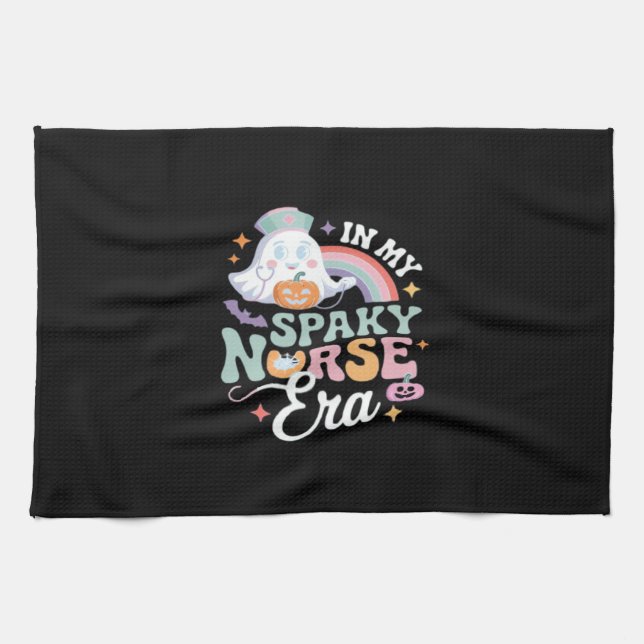 In My Spooky Nurse Era Halloween Trick Or Treat Es Kitchen Towel (Horizontal)