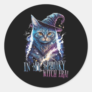 In My Spooky Witch Era Halloween Cat Costume Kids Classic Round Sticker
