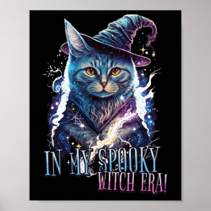 In My Spooky Witch Era Halloween Cat Costume Kids  Poster