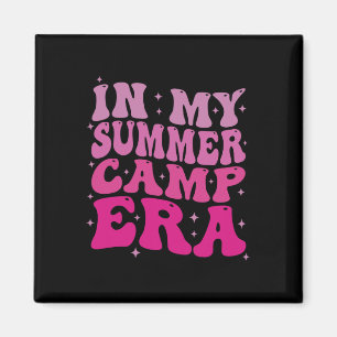 In My Summer Camp Era Groovy Funny Camping Camper  Magnet