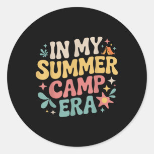 In My Summer Camp Era Retro Counsellor Camping Vib Classic Round Sticker