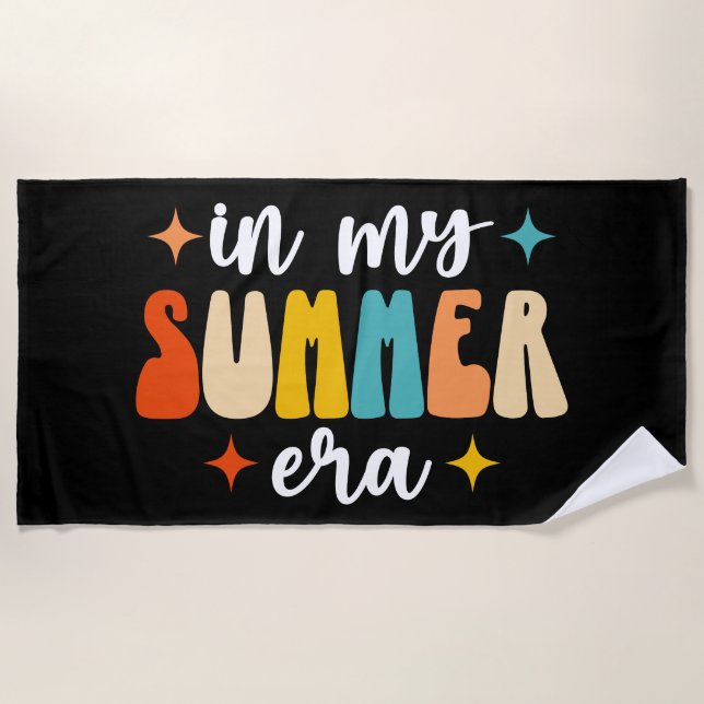 In My Summer Era Retro Groovy Summer Beach Towel (Front)