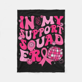In My Support Squad Era Groovy Breast Cancer Aware Fleece Blanket