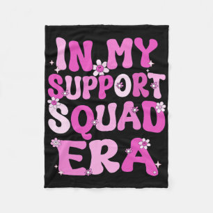 In My Support Squad Era Groovy Breast Cancer Aware Fleece Blanket